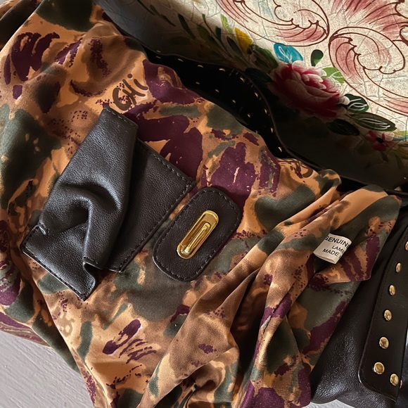 Carlos Falchi Designer Hobo Quilted Brown Handbag - Picture 11 of 16